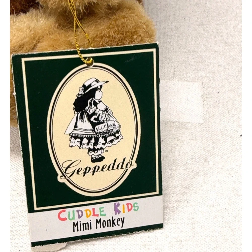 Geppeddo Cuddle Kids 2000 Mimi Monkey Porcelain Baby Doll Plush Pajamas NEW